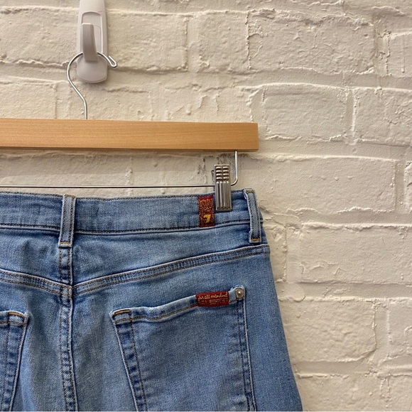 7 for All Mankind | Alexa High Waist Ankle Wide Leg Jeans Raw Hem Mercer Blue 29 - Picture 6 of 10